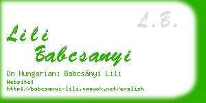 lili babcsanyi business card